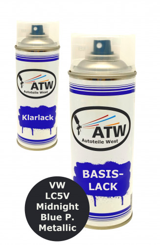 Autolack für VW LC5V Midnight Blue P. Metallic+400ml Klarlack Set
